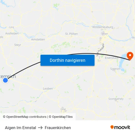 Aigen Im Ennstal to Frauenkirchen map