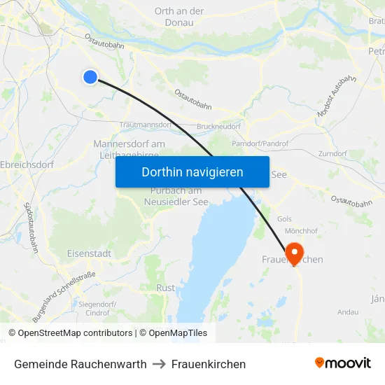Gemeinde Rauchenwarth to Frauenkirchen map