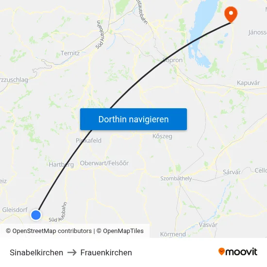 Sinabelkirchen to Frauenkirchen map