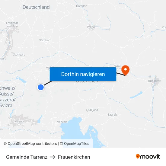Gemeinde Tarrenz to Frauenkirchen map