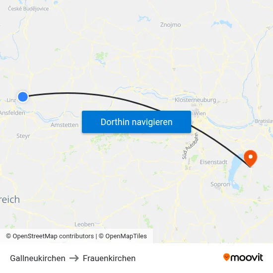 Gallneukirchen to Frauenkirchen map