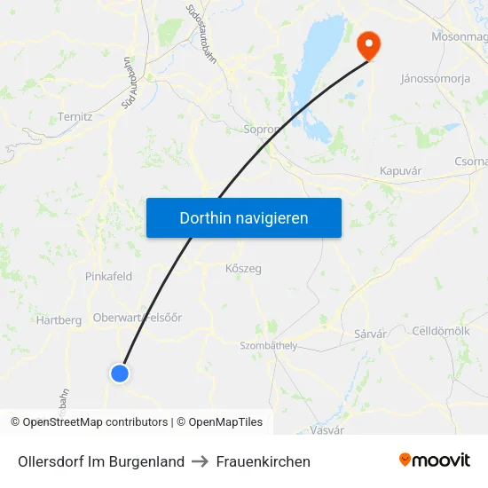 Ollersdorf Im Burgenland to Frauenkirchen map
