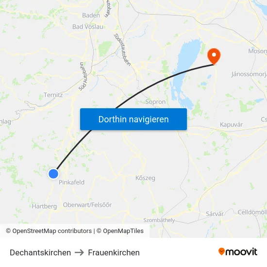 Dechantskirchen to Frauenkirchen map