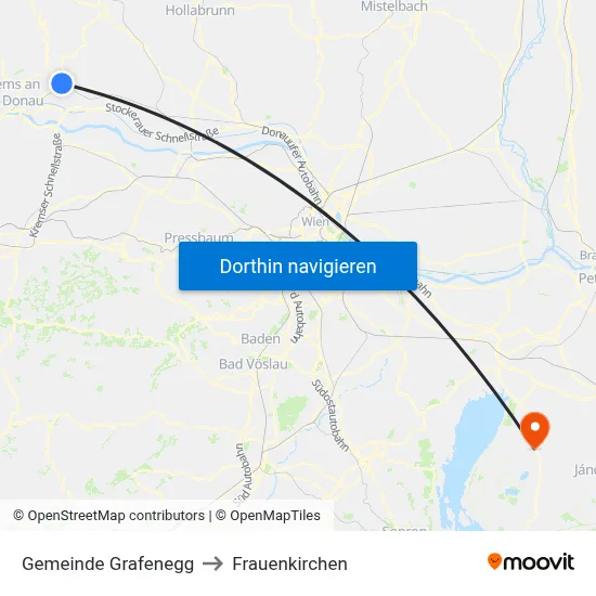 Gemeinde Grafenegg to Frauenkirchen map