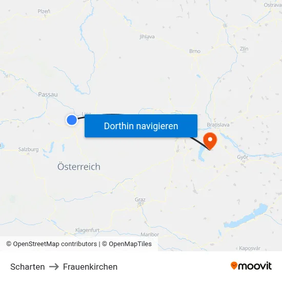 Scharten to Frauenkirchen map