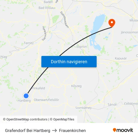 Grafendorf Bei Hartberg to Frauenkirchen map