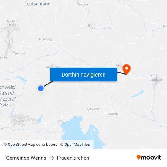 Gemeinde Wenns to Frauenkirchen map