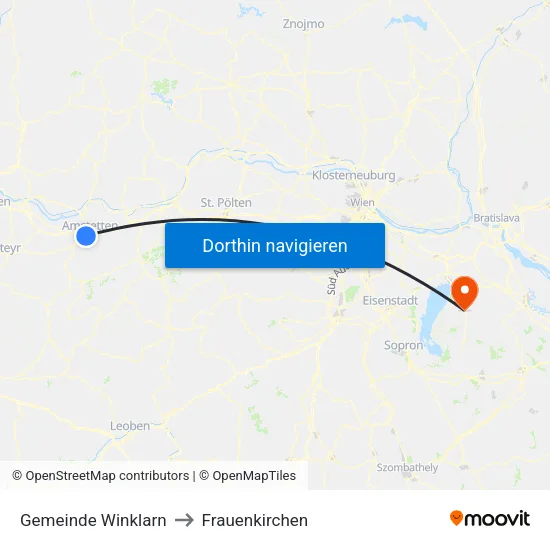 Gemeinde Winklarn to Frauenkirchen map