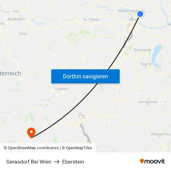 Gerasdorf Bei Wien to Eberstein map