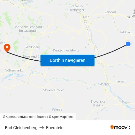 Bad Gleichenberg to Eberstein map