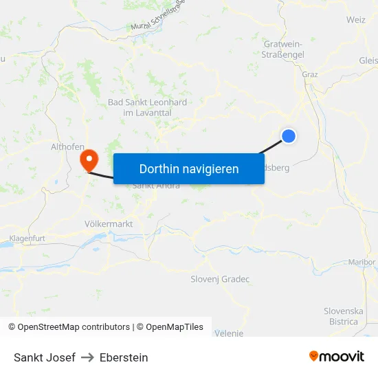 Sankt Josef to Eberstein map