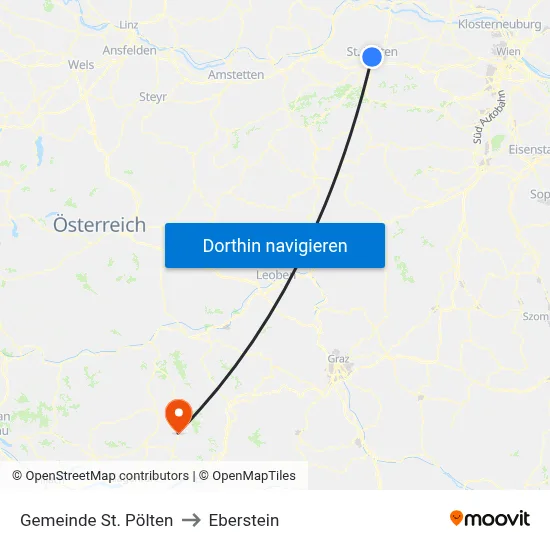 Gemeinde St. Pölten to Eberstein map