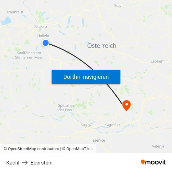 Kuchl to Eberstein map