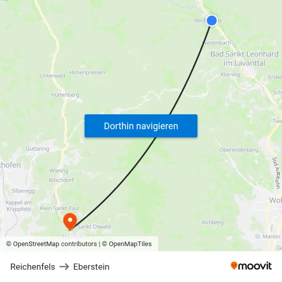 Reichenfels to Eberstein map