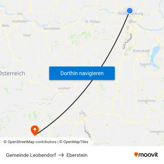 Gemeinde Leobendorf to Eberstein map