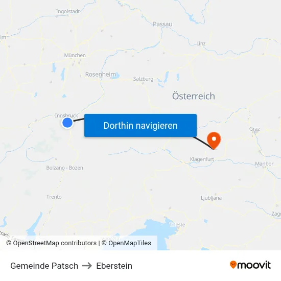 Gemeinde Patsch to Eberstein map