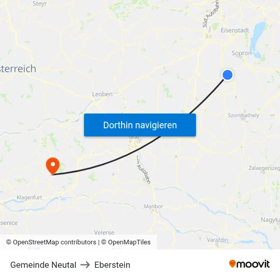 Gemeinde Neutal to Eberstein map