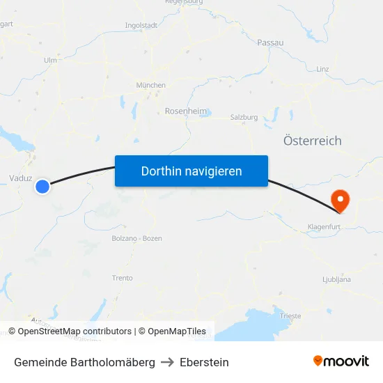Gemeinde Bartholomäberg to Eberstein map