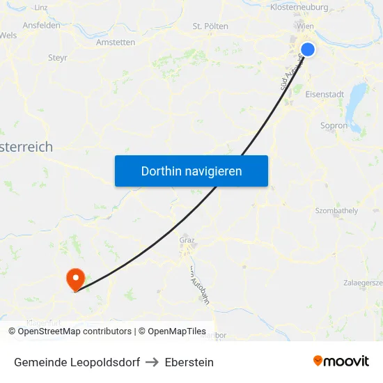 Gemeinde Leopoldsdorf to Eberstein map
