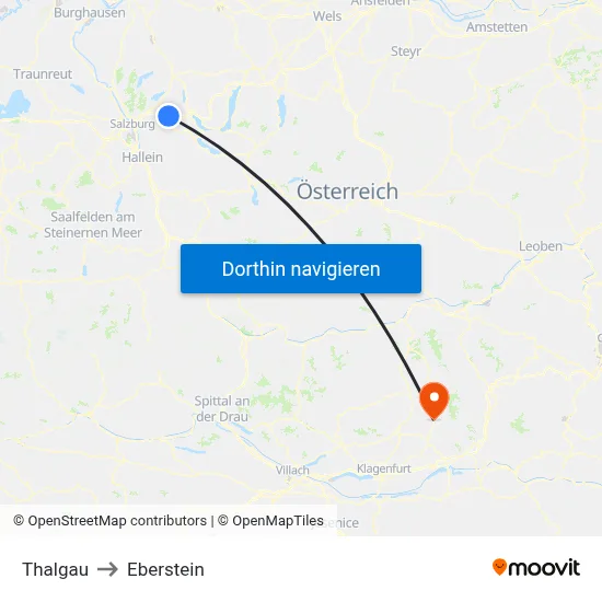 Thalgau to Eberstein map