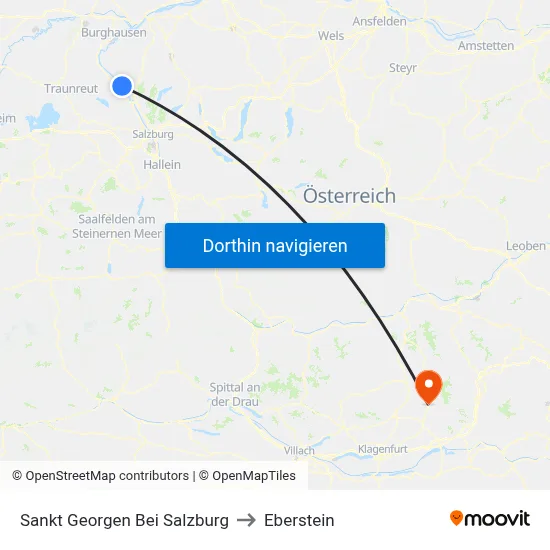 Sankt Georgen Bei Salzburg to Eberstein map