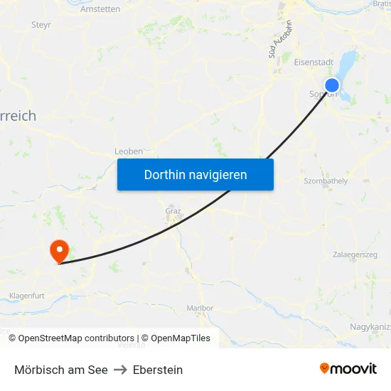 Mörbisch am See to Eberstein map
