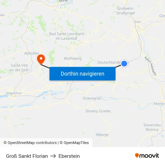 Groß Sankt Florian to Eberstein map