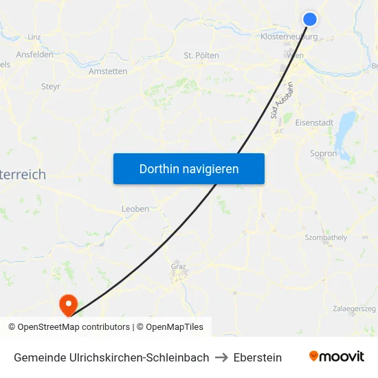 Gemeinde Ulrichskirchen-Schleinbach to Eberstein map