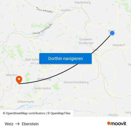 Weiz to Eberstein map