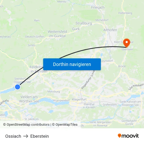 Ossiach to Eberstein map