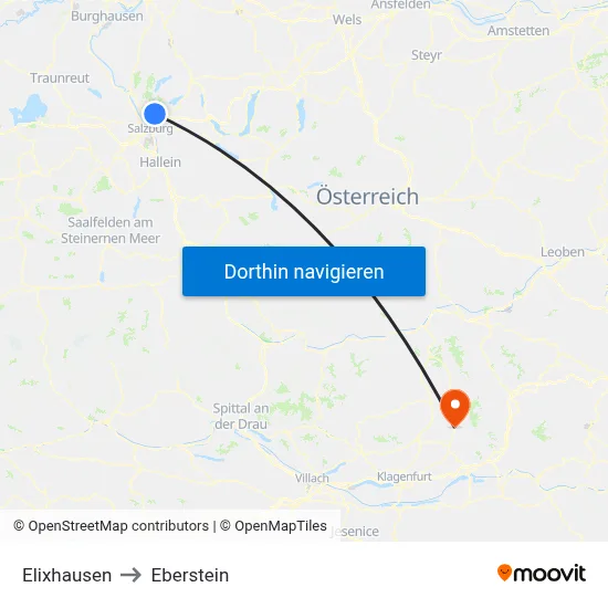 Elixhausen to Eberstein map