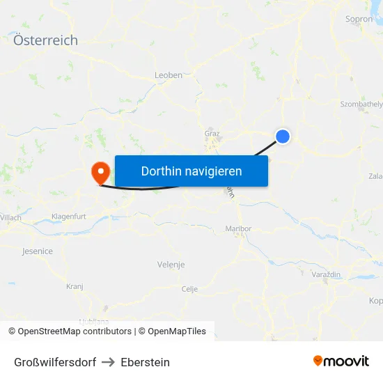 Großwilfersdorf to Eberstein map