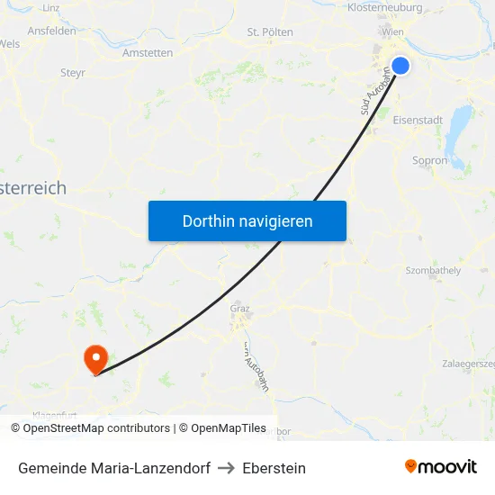 Gemeinde Maria-Lanzendorf to Eberstein map