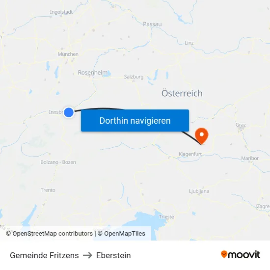 Gemeinde Fritzens to Eberstein map