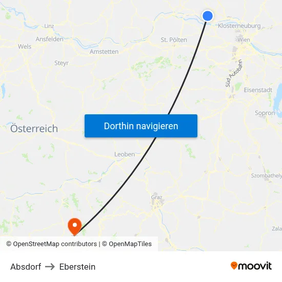 Absdorf to Eberstein map
