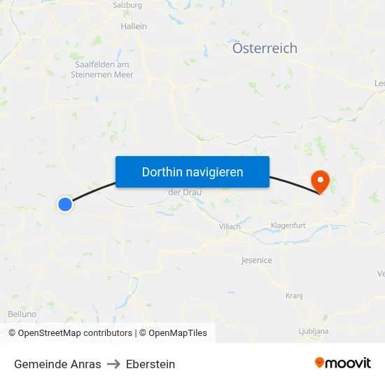 Gemeinde Anras to Eberstein map