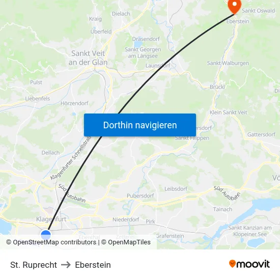 St. Ruprecht to Eberstein map