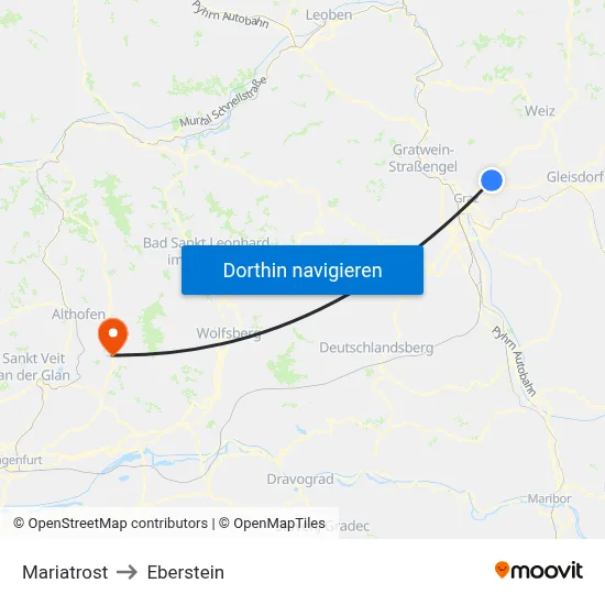 Mariatrost to Eberstein map