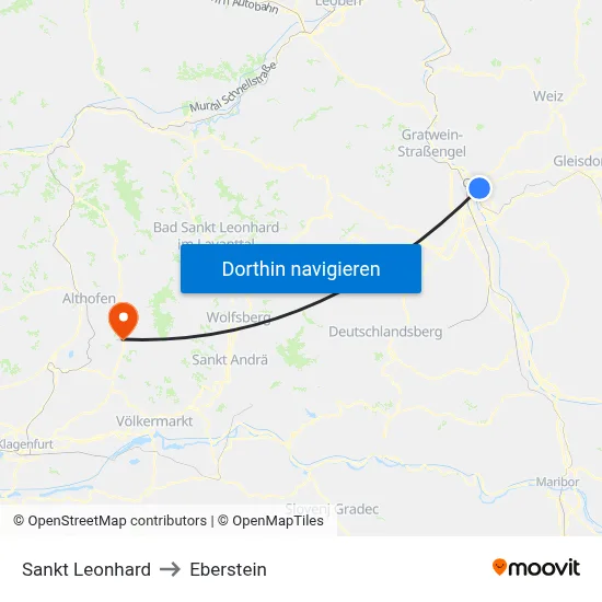 Sankt Leonhard to Eberstein map