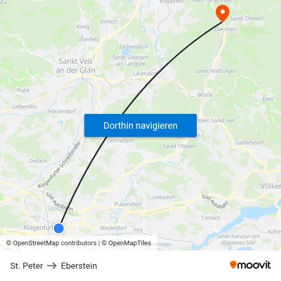 St. Peter to Eberstein map