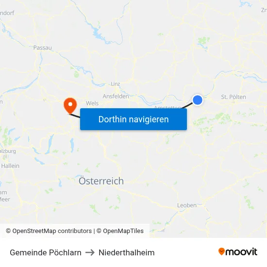 Gemeinde Pöchlarn to Niederthalheim map