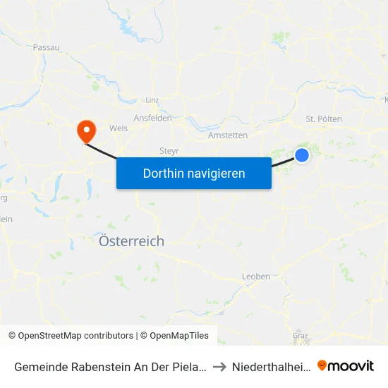 Gemeinde Rabenstein An Der Pielach to Niederthalheim map