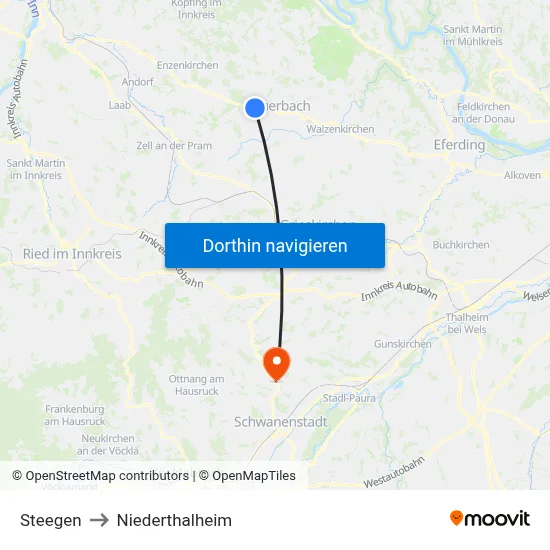 Steegen to Niederthalheim map