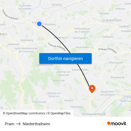 Pram to Niederthalheim map