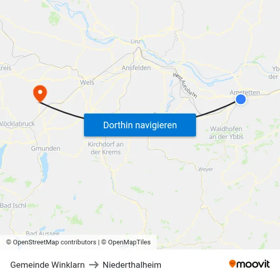Gemeinde Winklarn to Niederthalheim map