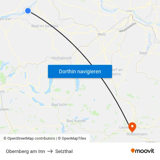 Obernberg am Inn to Selzthal map