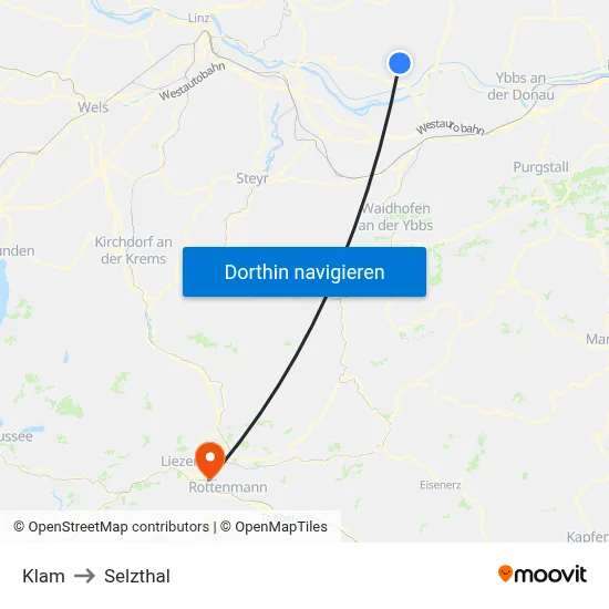 Klam to Selzthal map