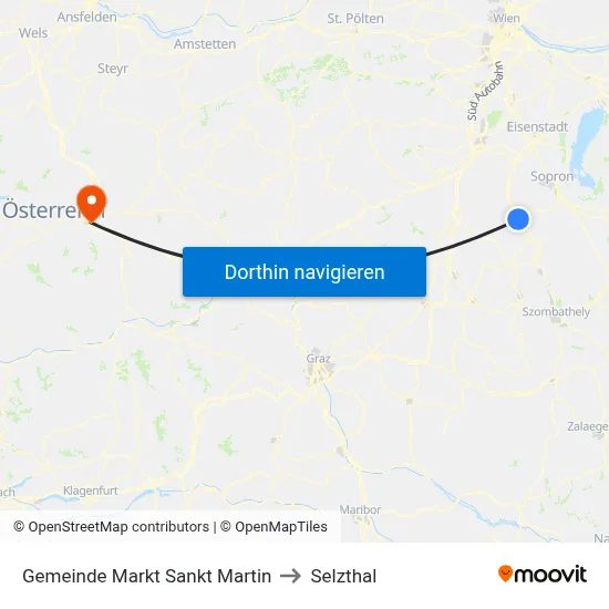 Gemeinde Markt Sankt Martin to Selzthal map