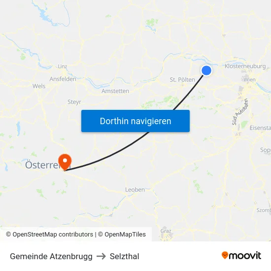 Gemeinde Atzenbrugg to Selzthal map