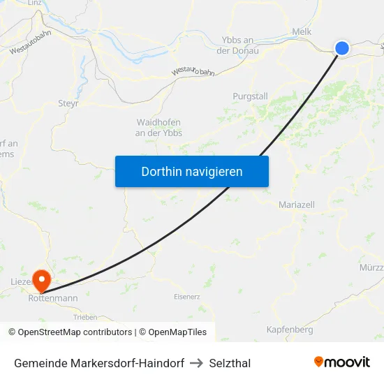 Gemeinde Markersdorf-Haindorf to Selzthal map